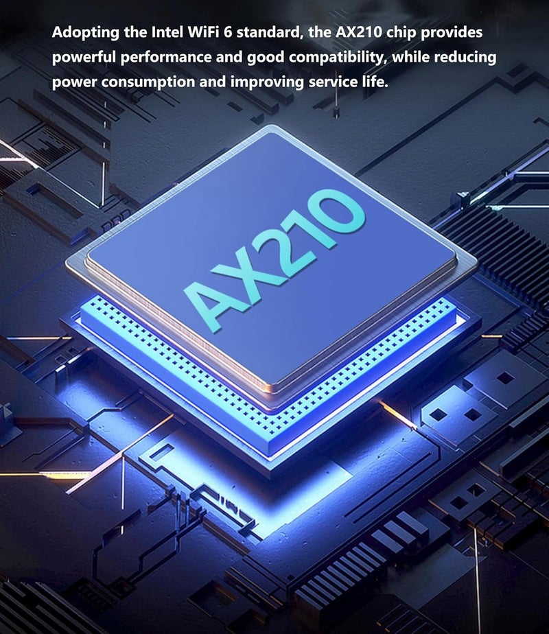 CORN WiFi 6E AX210 NGW Wireless Card, Expand to Tri-Band 6GHz/5GHz/2.4GHz M.2 NGFF Wireless Bluetooth 5.3, AX210 WiFi Chip, Includes Ipex Cable, 8dBi Antennas and Brackets Support Windows 10/11(64 bit) - Image 3